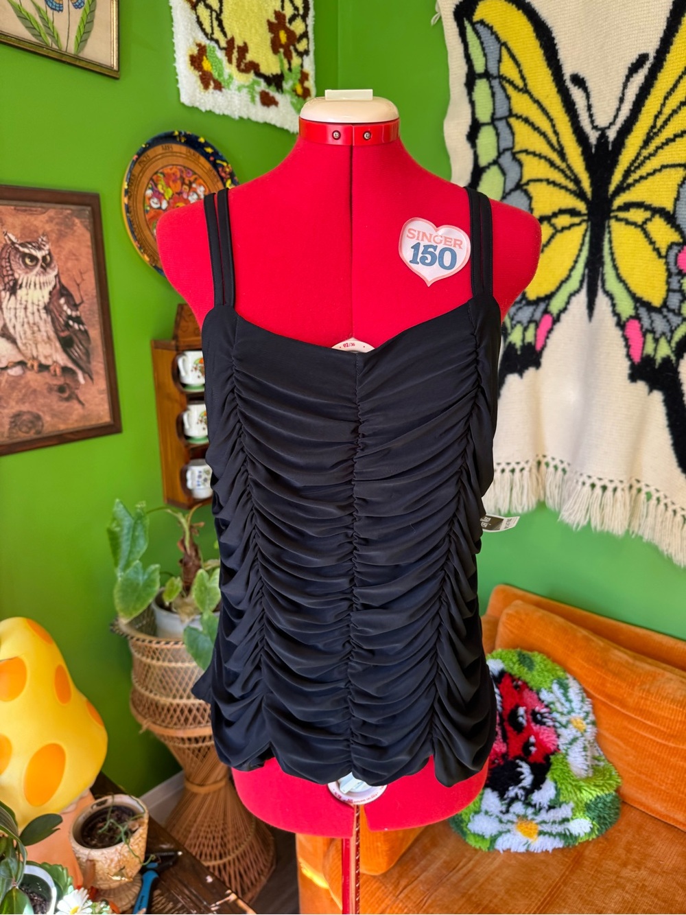 Black Ruched Tank Top - Women
